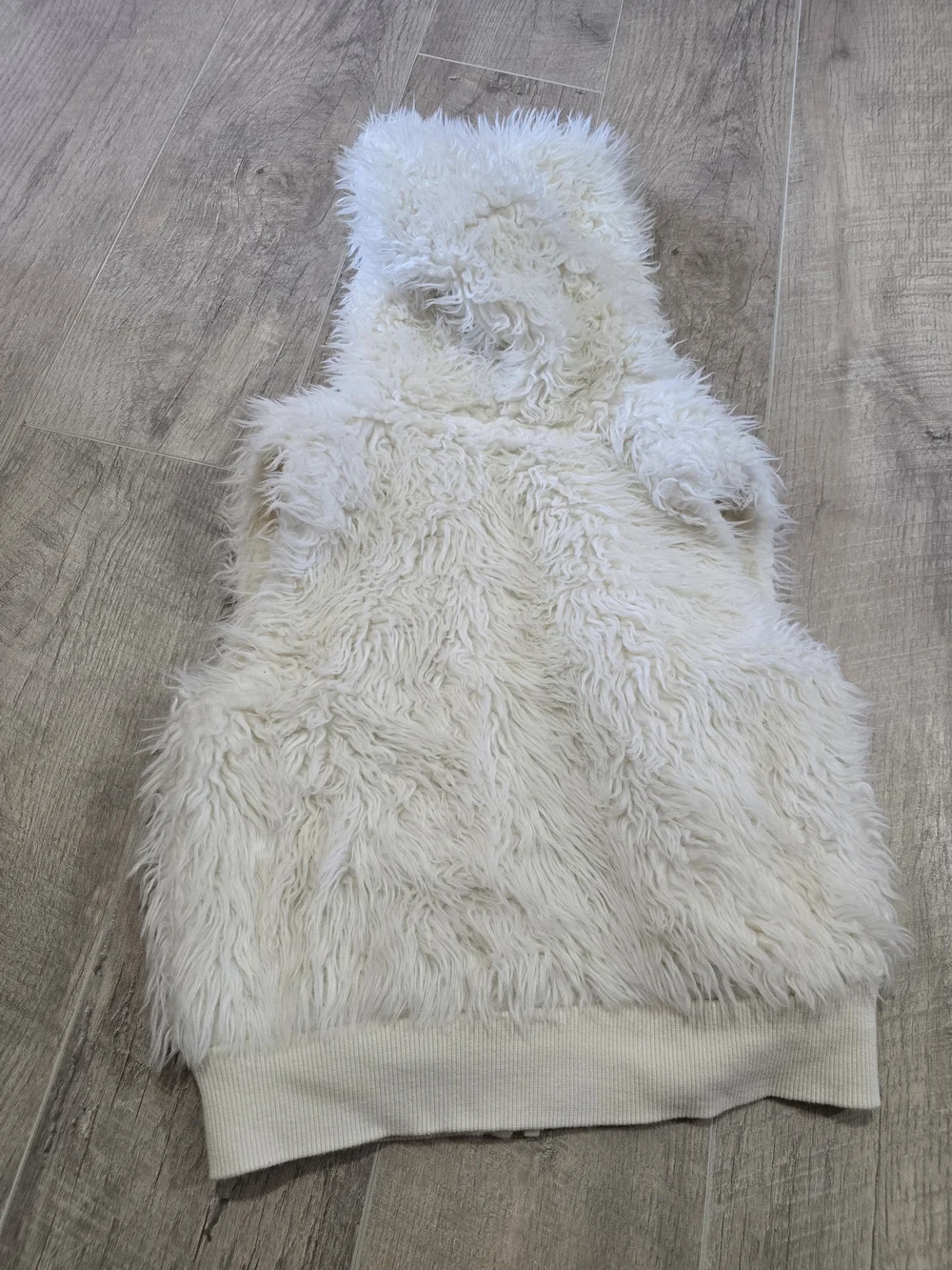 Gymboree Cream Faux Fur Hooded Vest